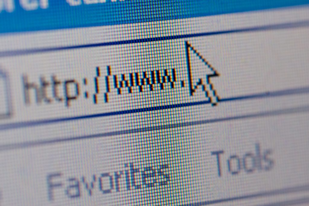 close up of internet url
