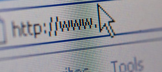close up of internet url