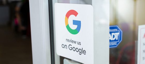 Google Review Sticker on a store door